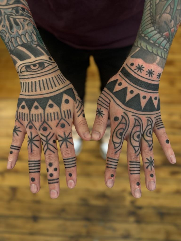 My hands done by Joe Bruce ( Three Rivers Tattoo, Pittsburgh PA )