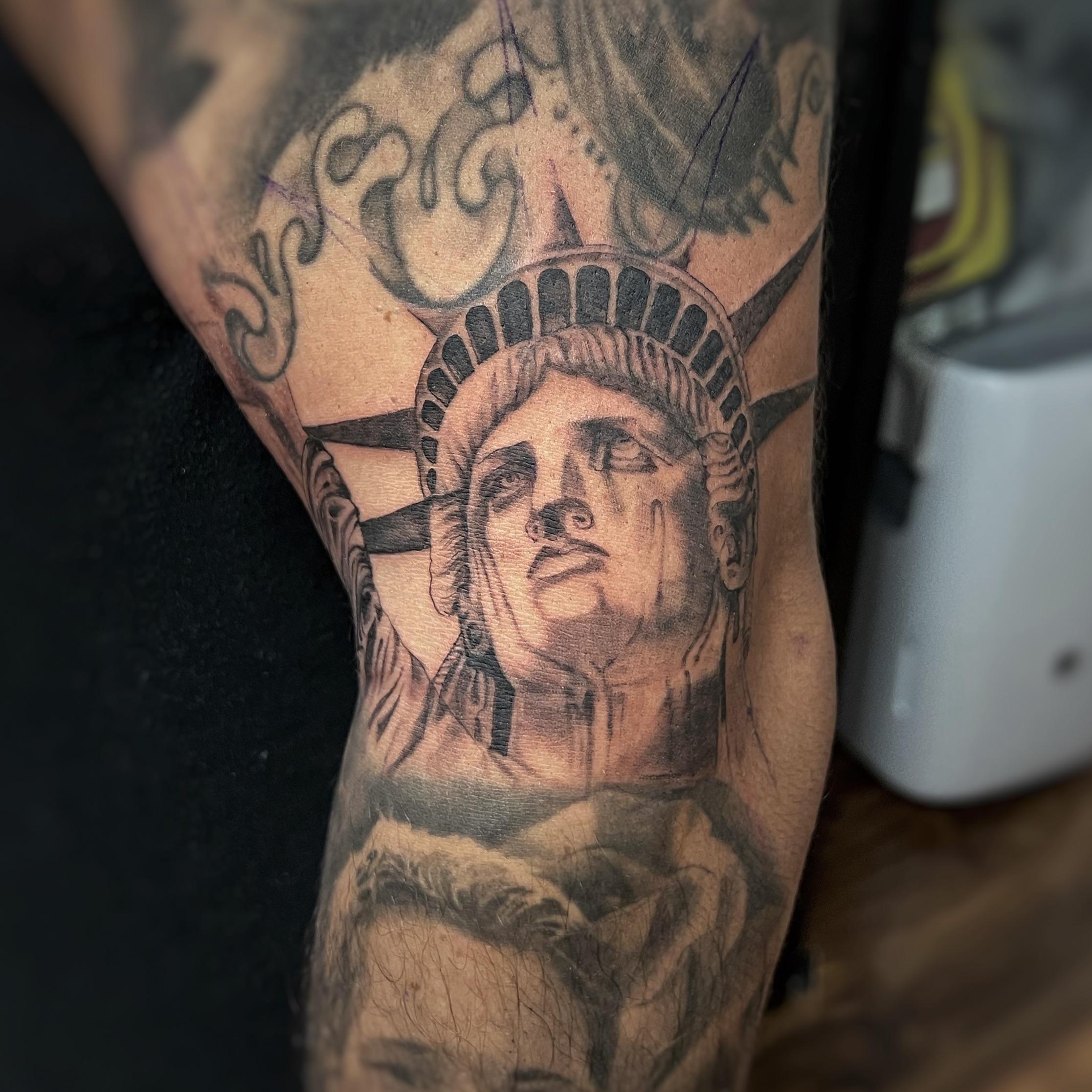 Statue of Liberty by me, Olivia Hartranft, Tiger Shark Tattoos, Abington MA