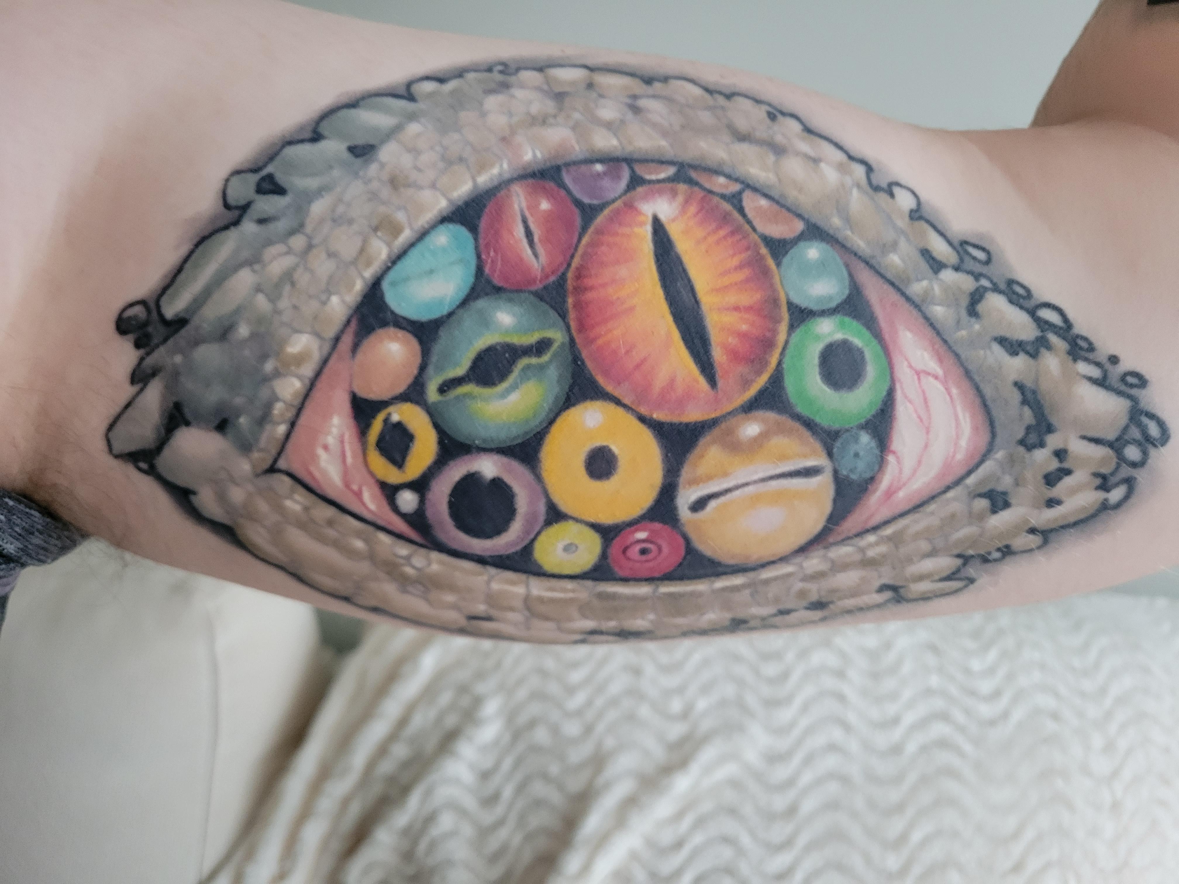 Eye full of eyes by Dustin Logan, Ginkgo Tattoo, Toronto Ontario