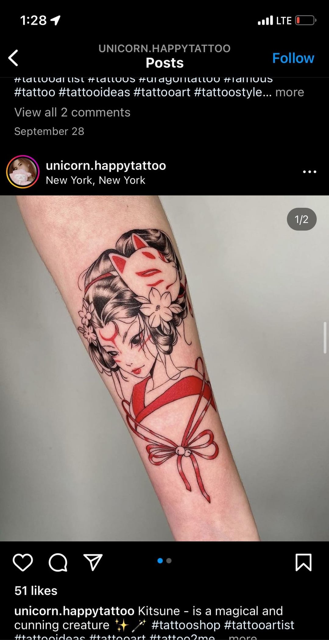 PSA, avoid unicorn.happytattoos in NYC!Steals work & tattoos unaware customers