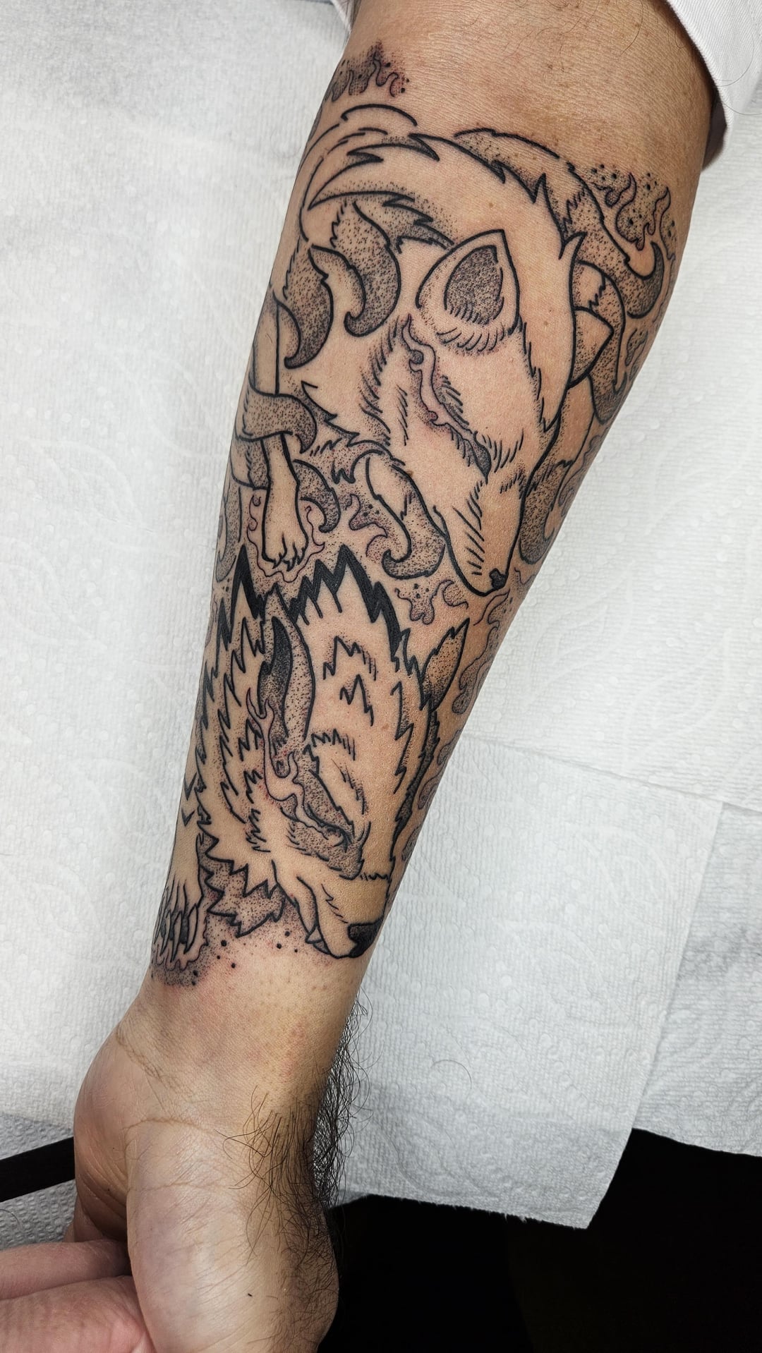 My first tattoo: Ninetales and Arcanine [Mason, Thousand Sunny ...