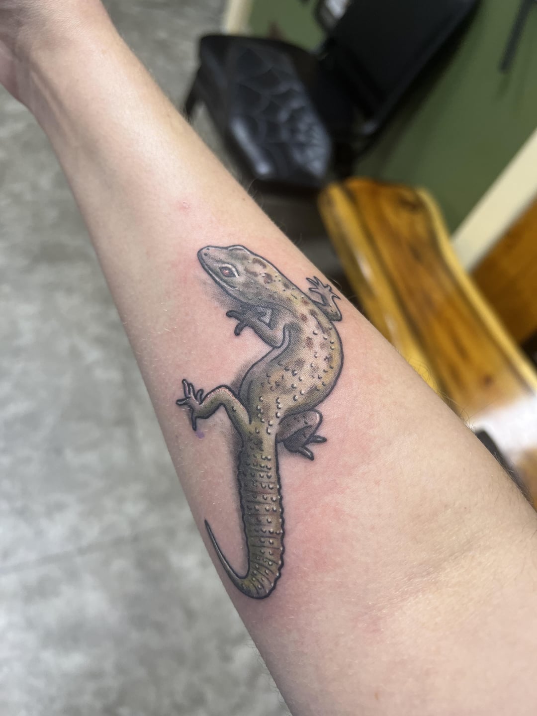 my lizard! done by kevin birfield at wayward tattoo in erie pennsylvania