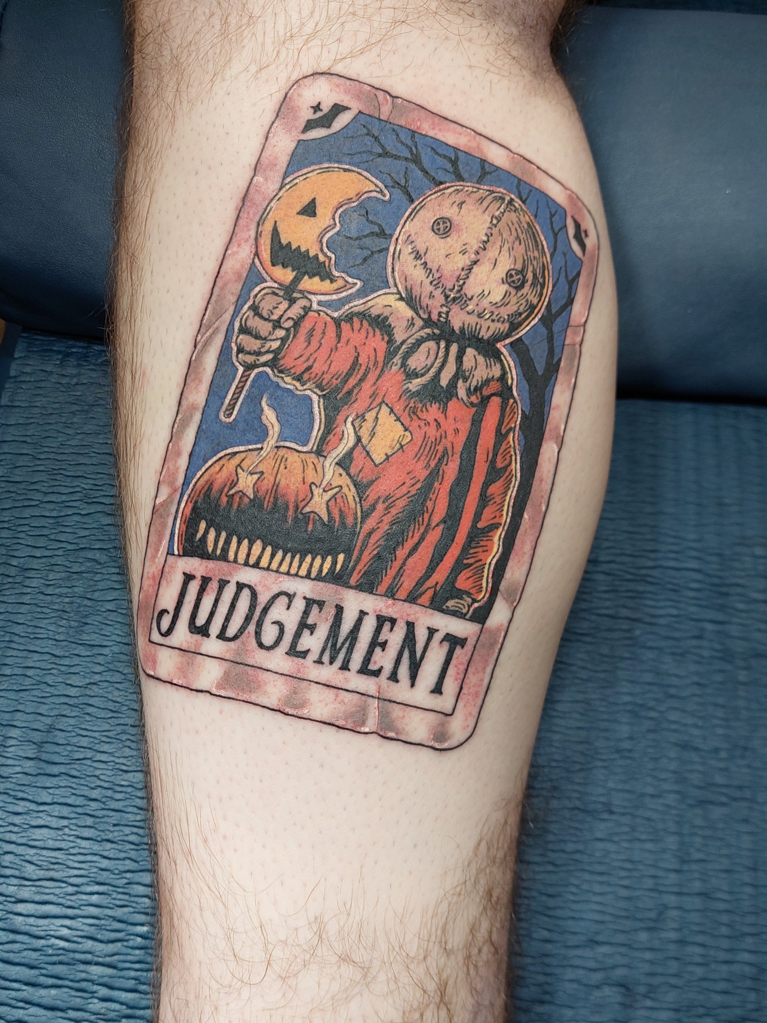 Trick ‘r Treat Tarot card by Scotty B at Amity Ink in OH.