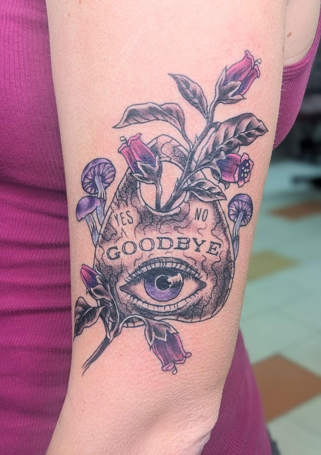 Ouija planchette done by Melissa at Cousin Paul’s in St. Louis, MO.