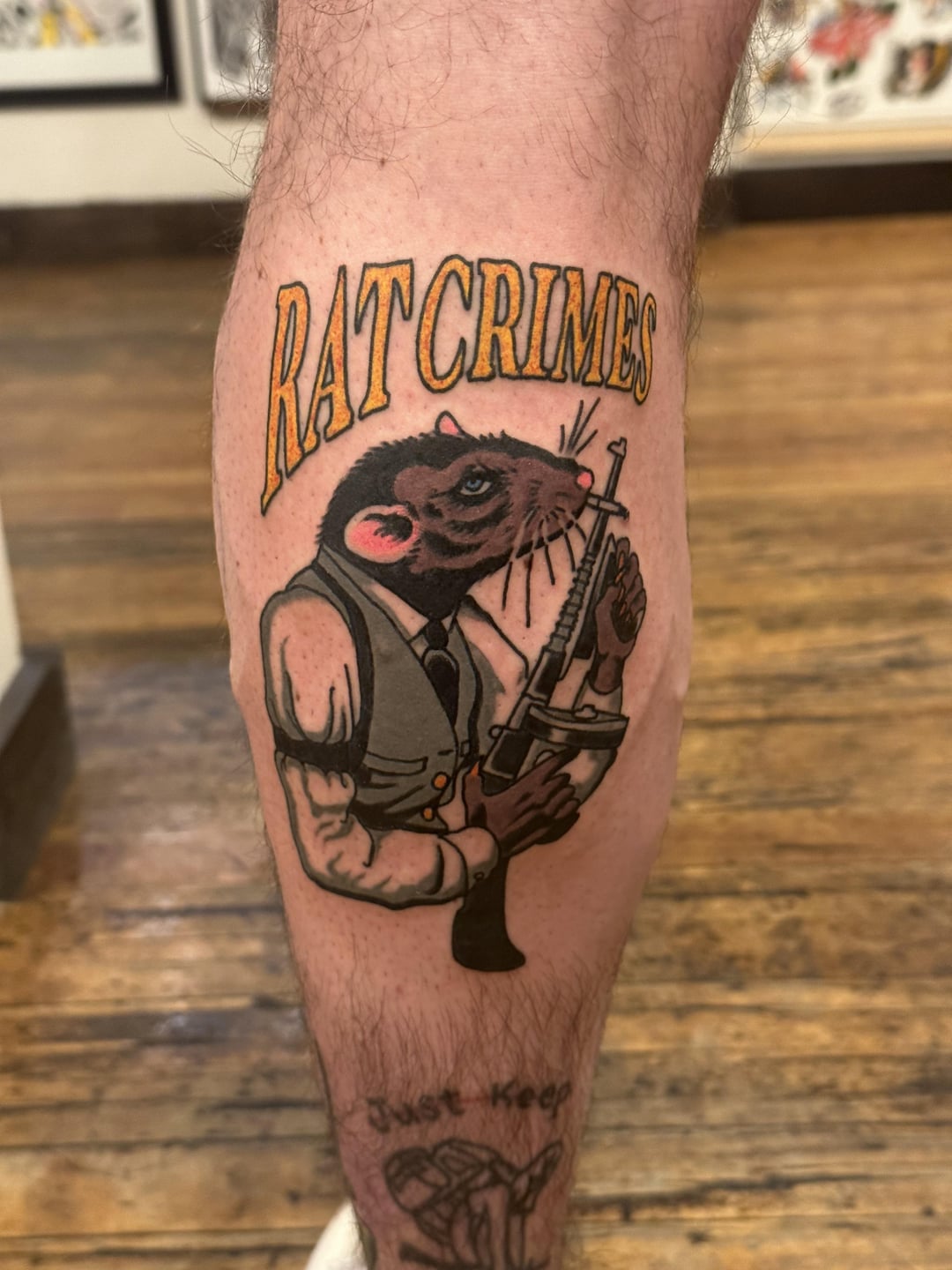 Rat crimes and bird plane by Rob Fay, Resurrected tattoo Syracuse NY