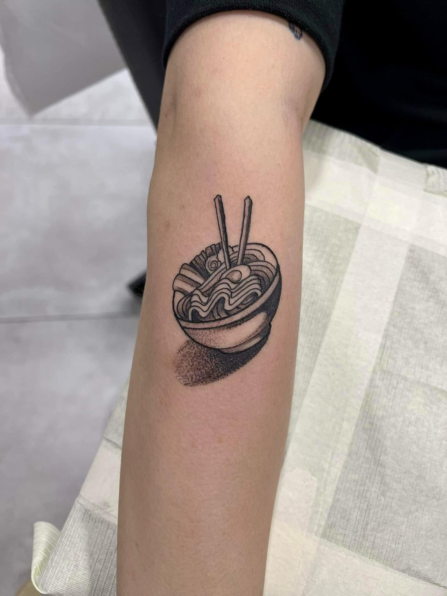 Bowl of ramen, done by Kaloyan Barbov, Old Anchor Tattoo, Bulgaria.