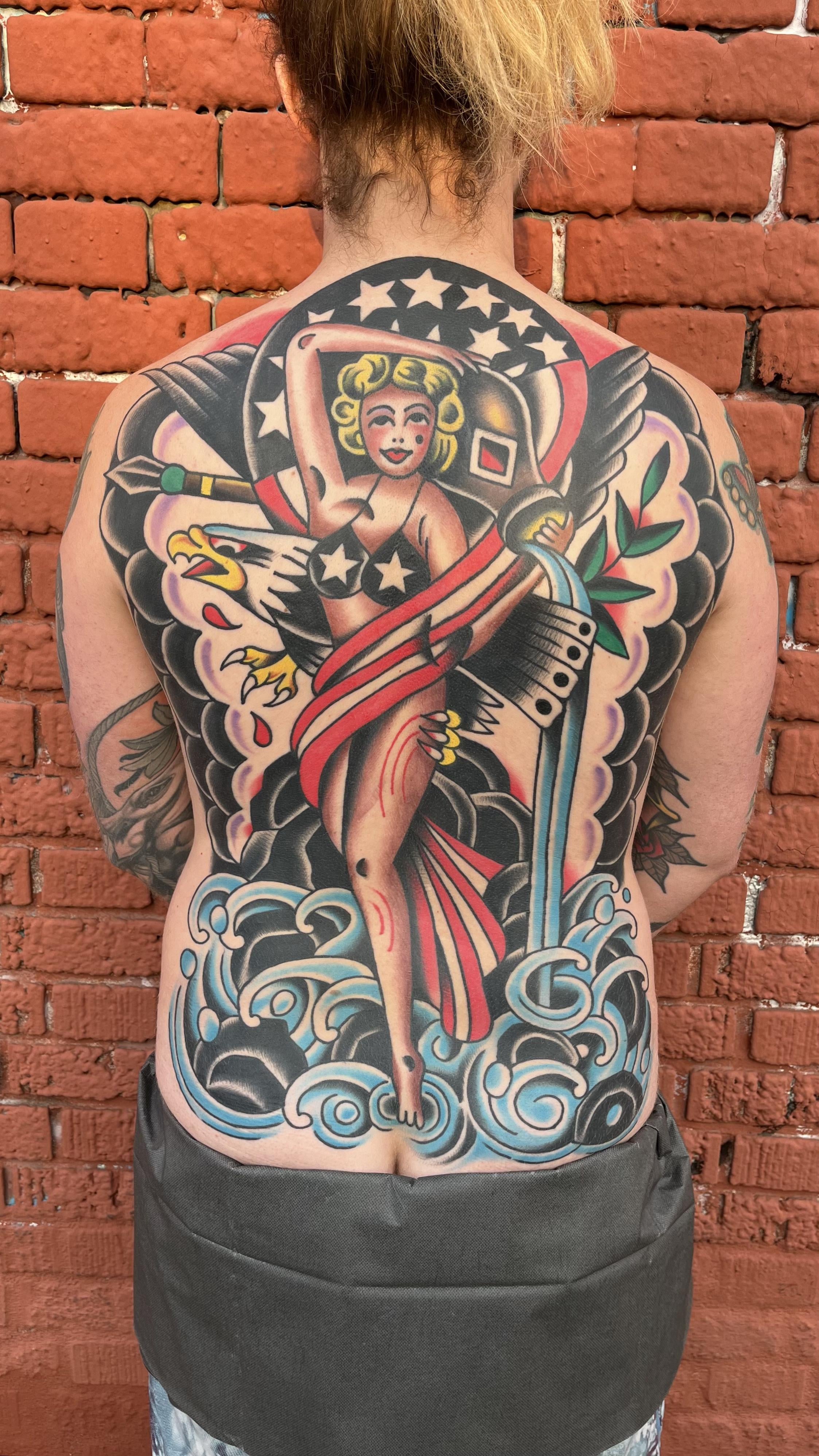 Full Backpiece by Francesco Ferrarra at Gold Rush Tattoo in Costa Mesa, CA