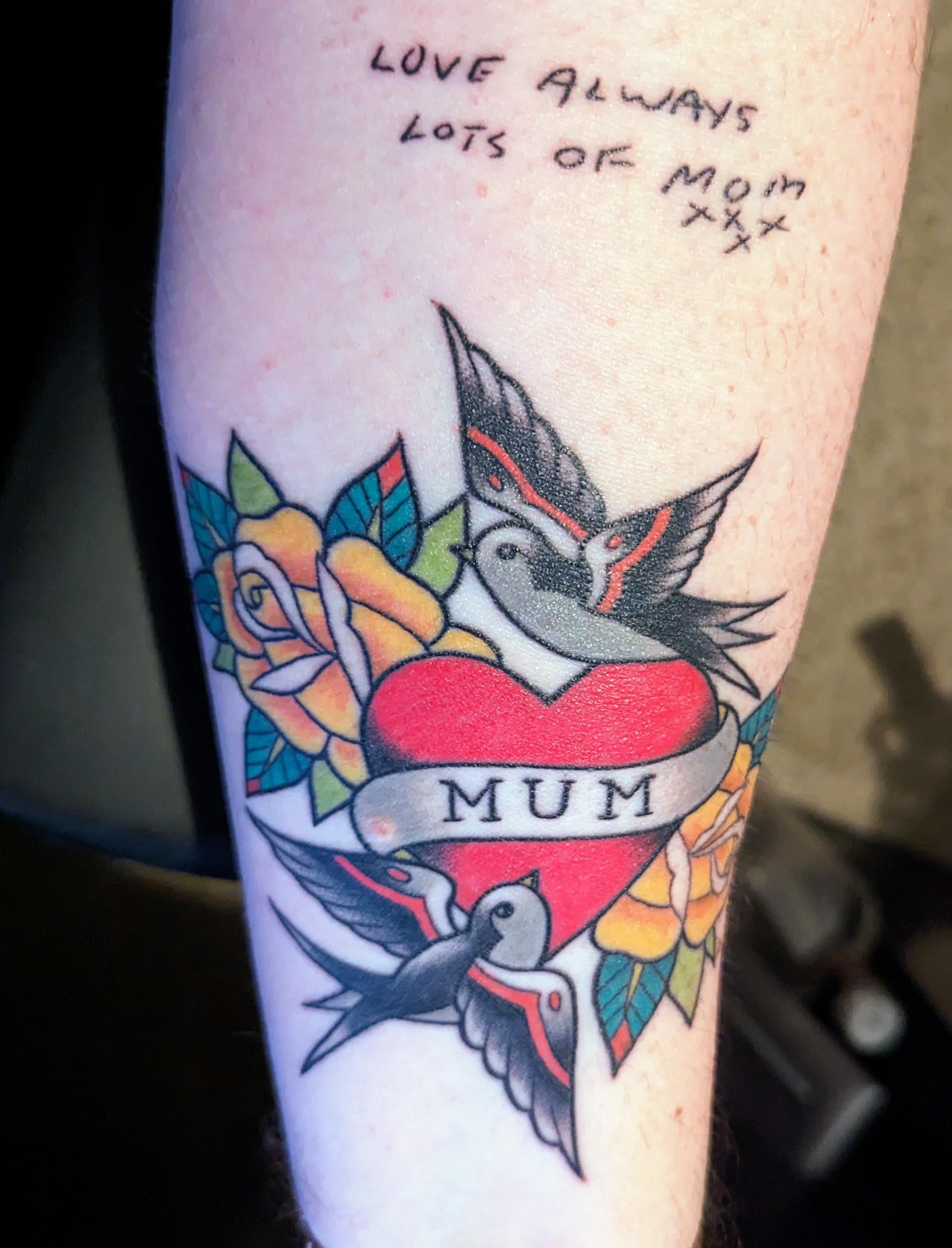 Mum tattoo by Drew Wexelberg, Firebird Tattoo Studio in Katy, TX